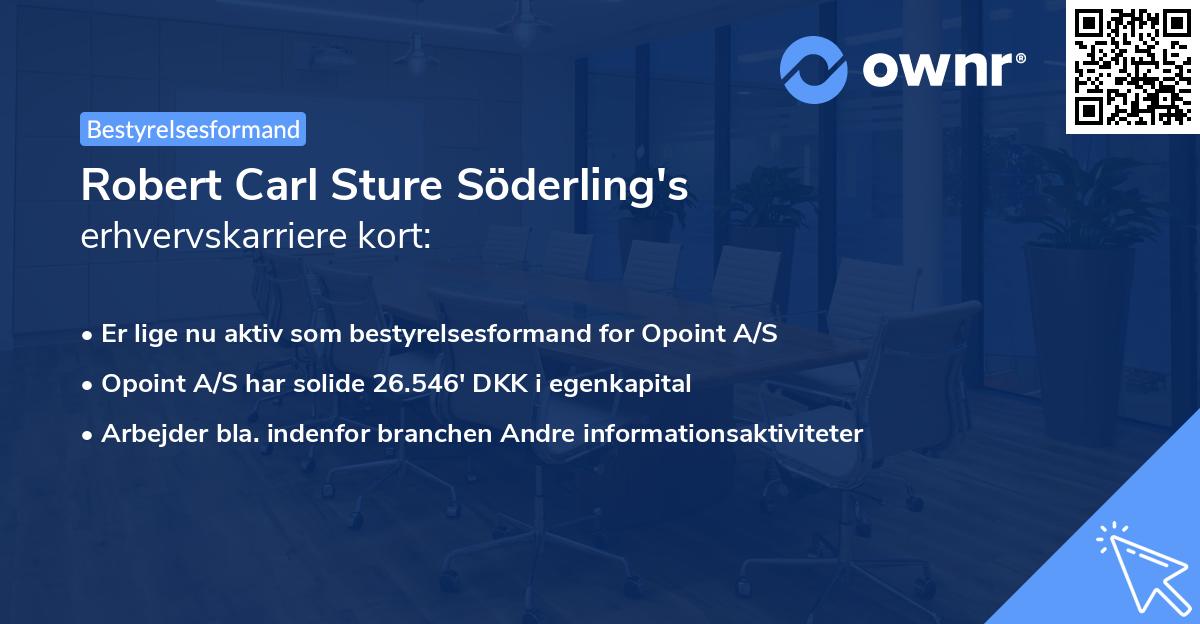 Robert Carl Sture Söderling's erhvervskarriere kort