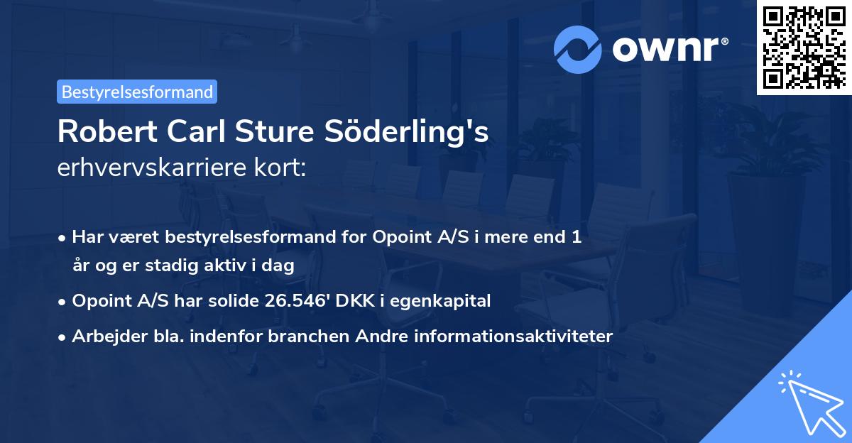 Robert Carl Sture Söderling's erhvervskarriere kort