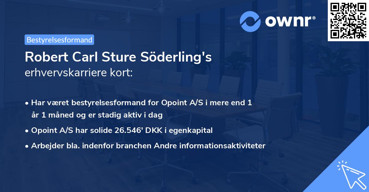 Robert Carl Sture Söderling's erhvervskarriere kort