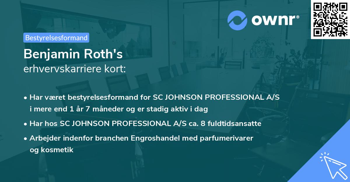 Benjamin Roth's erhvervskarriere kort