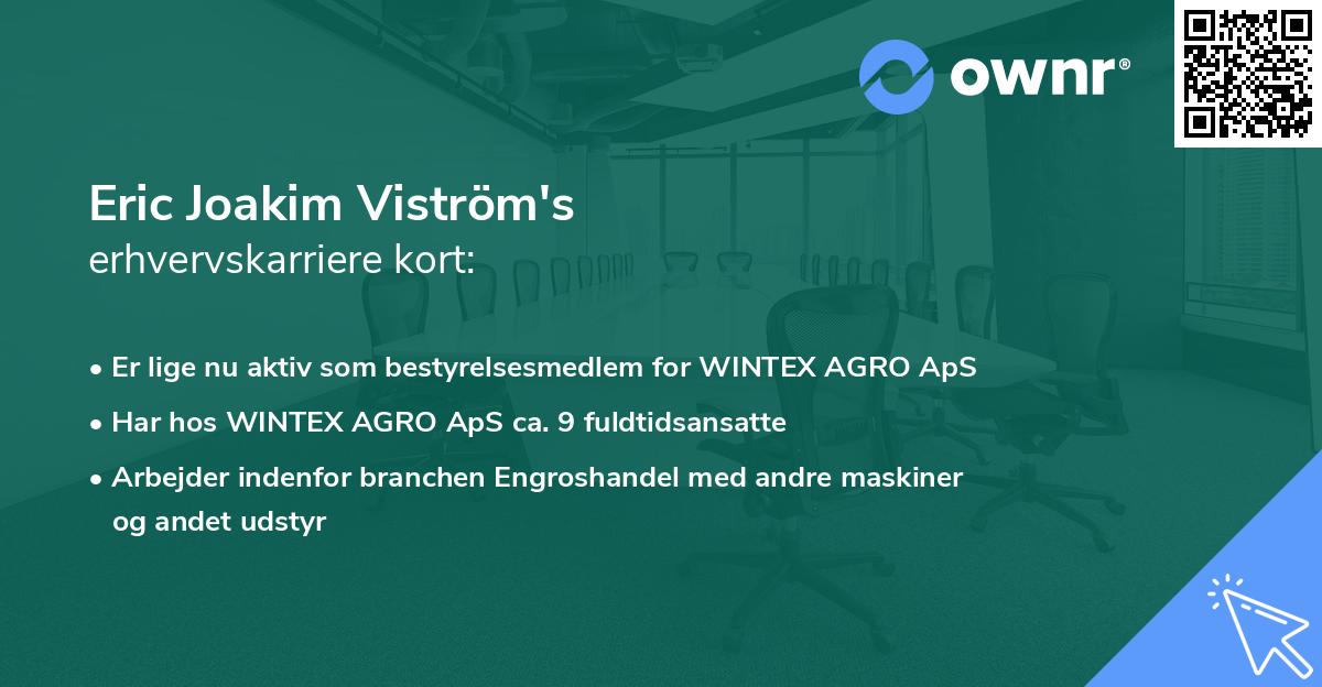 Eric Joakim Viström's erhvervskarriere kort