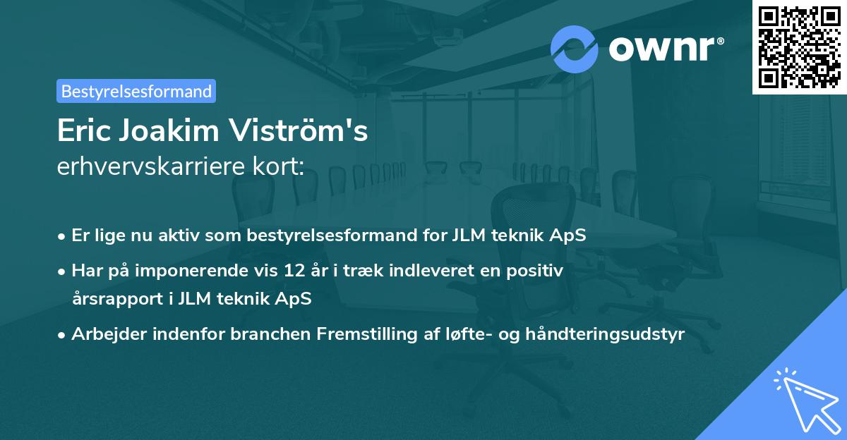 Eric Joakim Viström's erhvervskarriere kort