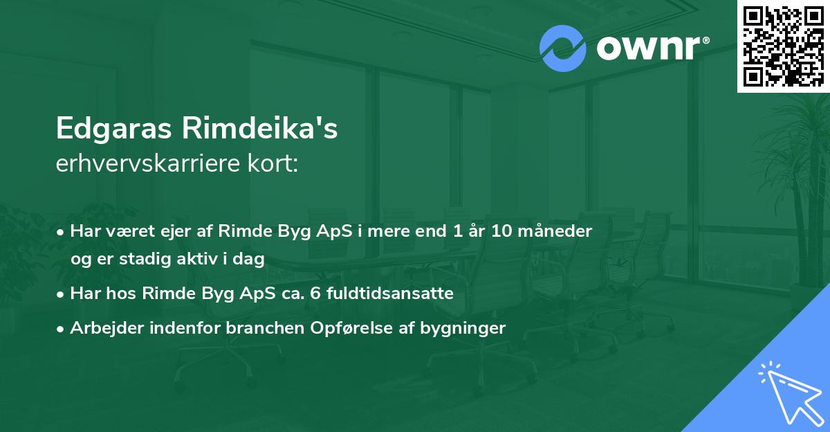 Edgaras Rimdeika's erhvervskarriere kort