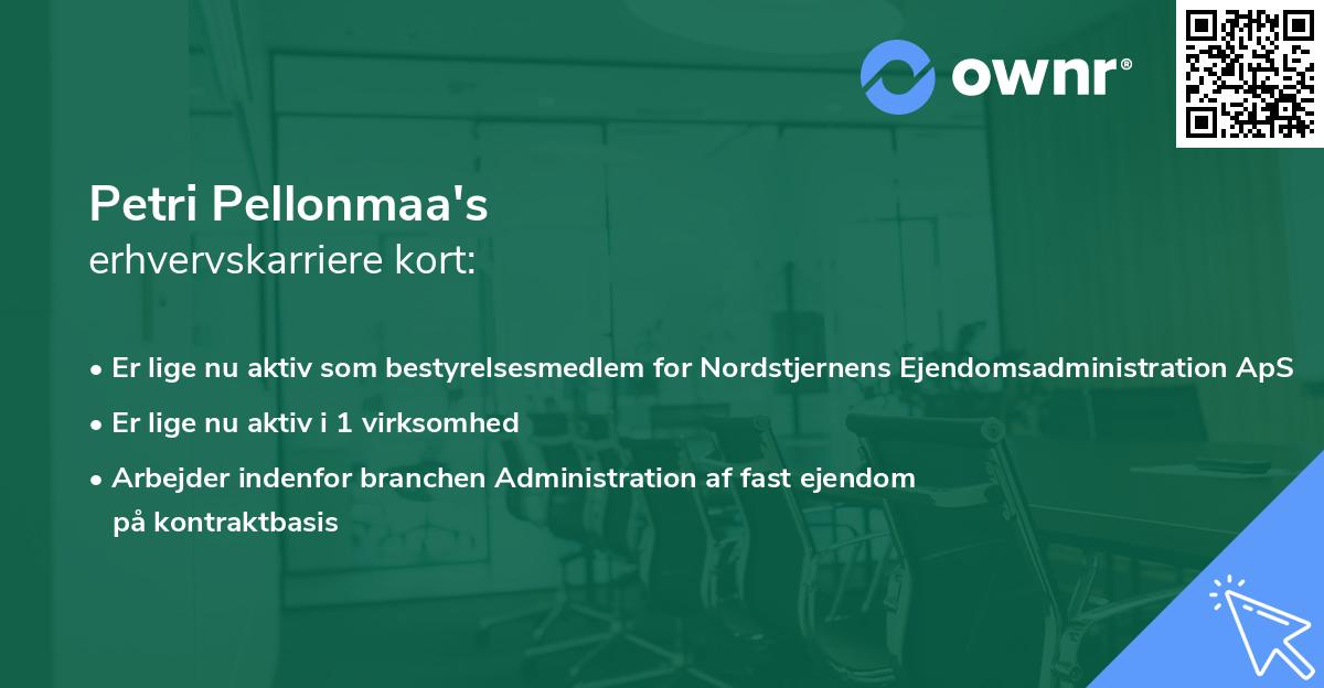 Petri Pellonmaa's erhvervskarriere kort