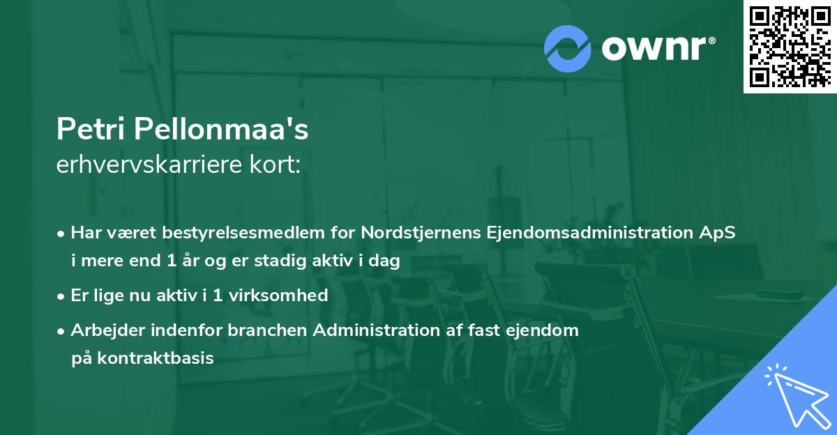 Petri Pellonmaa's erhvervskarriere kort