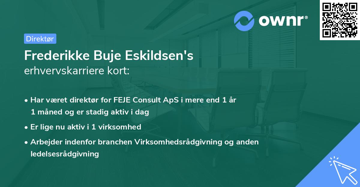 Frederikke Buje Eskildsen's erhvervskarriere kort