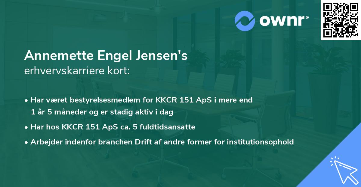 Annemette Engel Jensen's erhvervskarriere kort