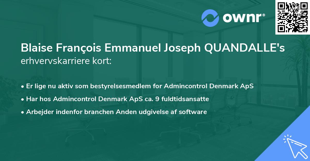 Blaise François Emmanuel Joseph QUANDALLE's erhvervskarriere kort