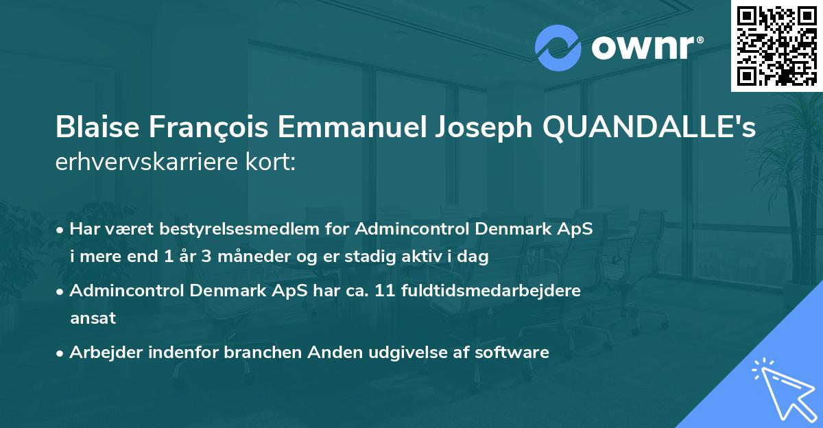 Blaise François Emmanuel Joseph QUANDALLE's erhvervskarriere kort