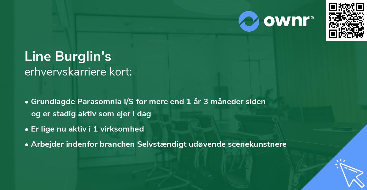 Line Burglin's erhvervskarriere kort