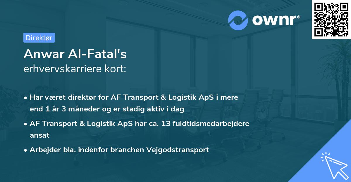 Anwar Al-Fatal's erhvervskarriere kort