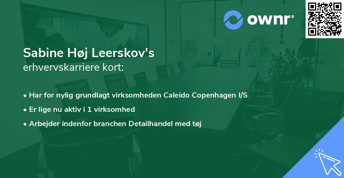 Sabine Høj Leerskov's erhvervskarriere kort