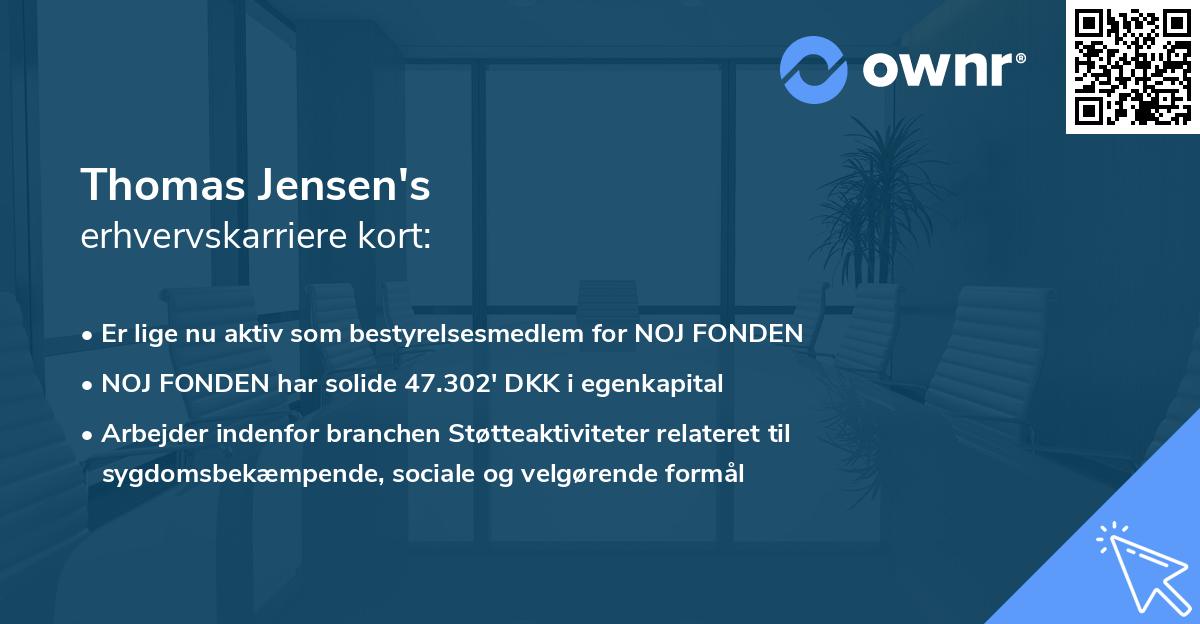 Thomas Jensen's erhvervskarriere kort