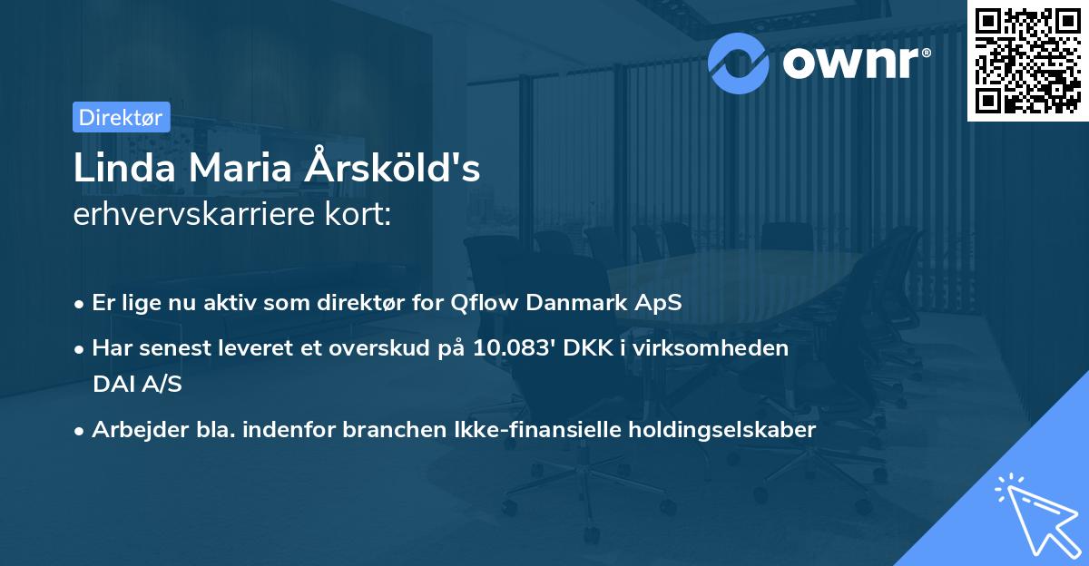 Linda Maria Årsköld's erhvervskarriere kort