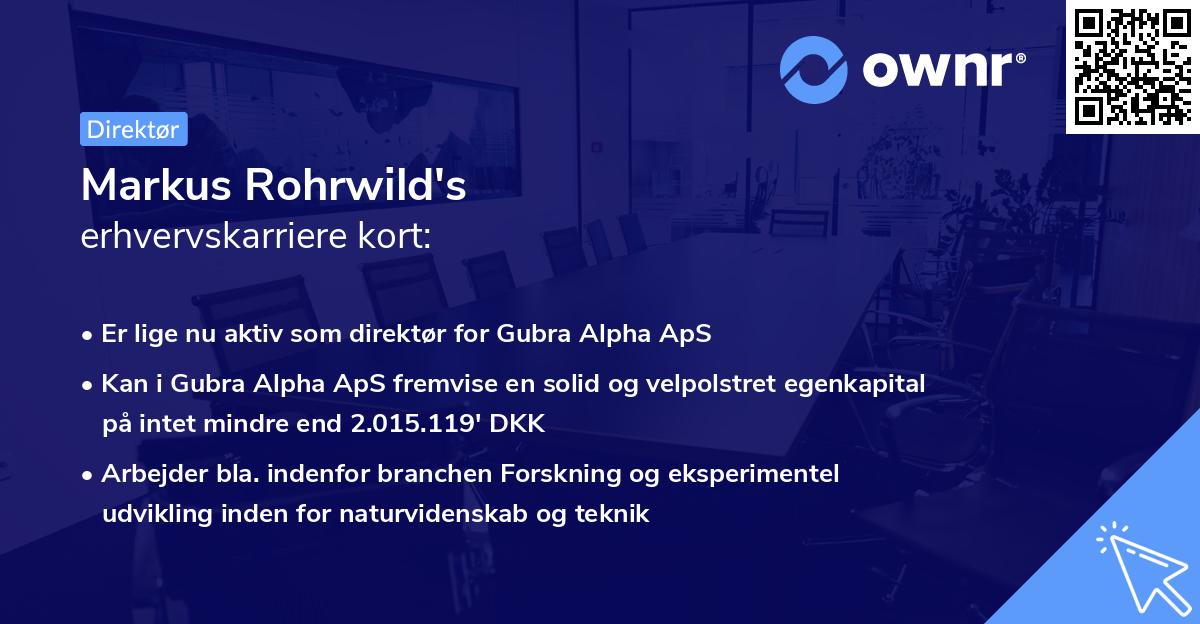 Markus Rohrwild's erhvervskarriere kort