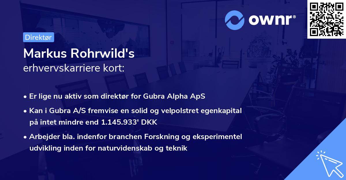 Markus Rohrwild's erhvervskarriere kort
