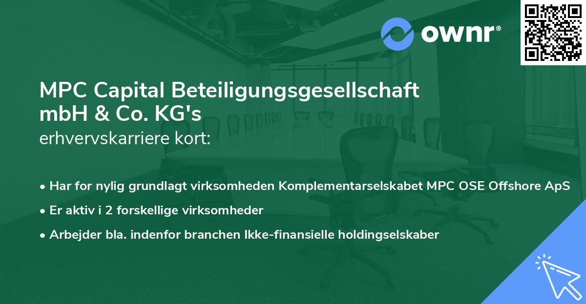 MPC Capital Beteiligungsgesellschaft mbH & Co. KG's erhvervskarriere kort