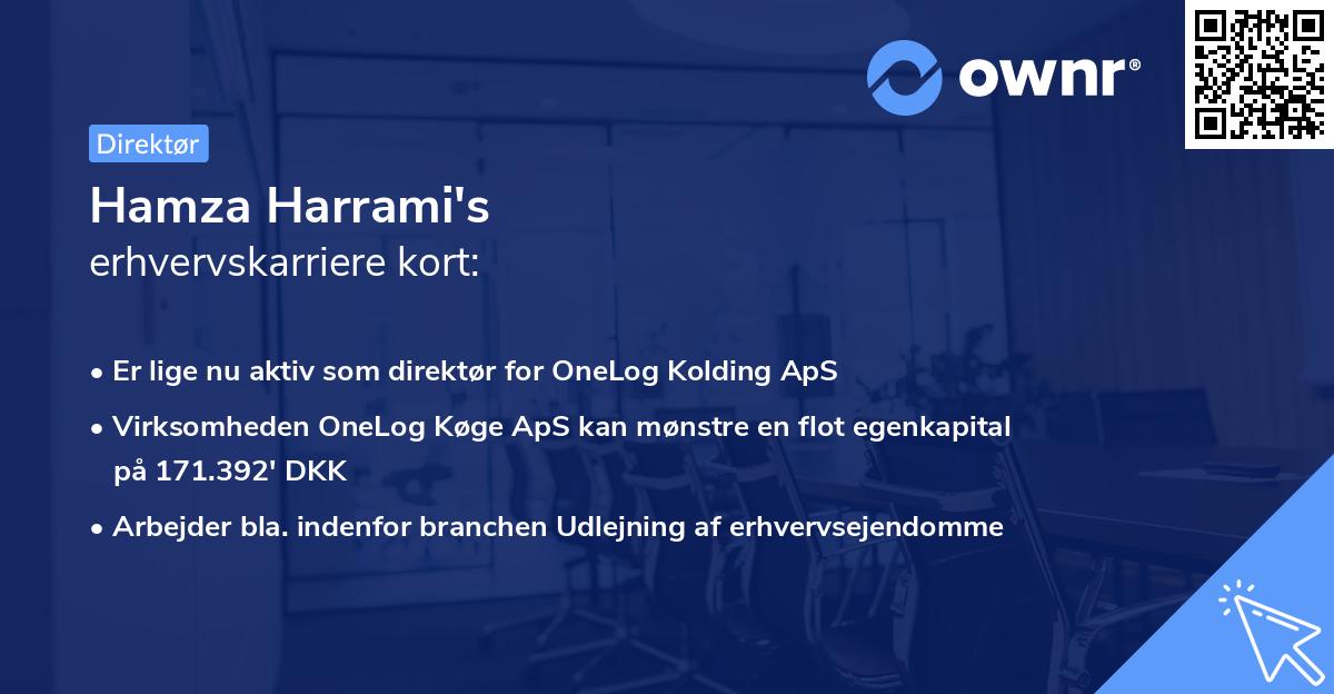 Hamza Harrami's erhvervskarriere kort