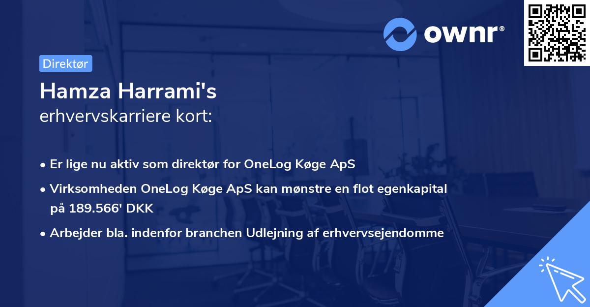 Hamza Harrami's erhvervskarriere kort