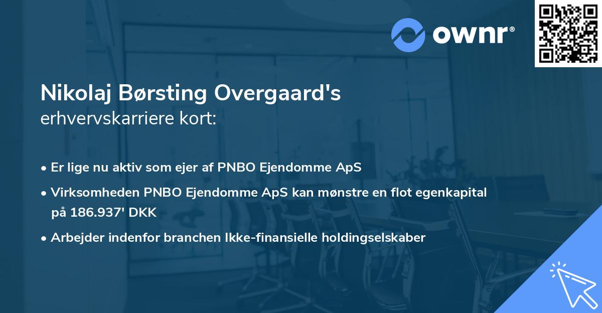 Nikolaj Børsting Overgaard's erhvervskarriere kort