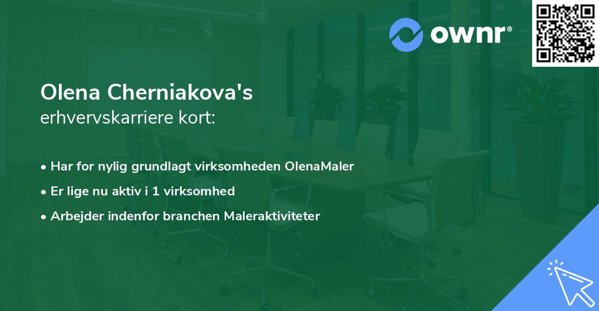 Olena Cherniakova's erhvervskarriere kort
