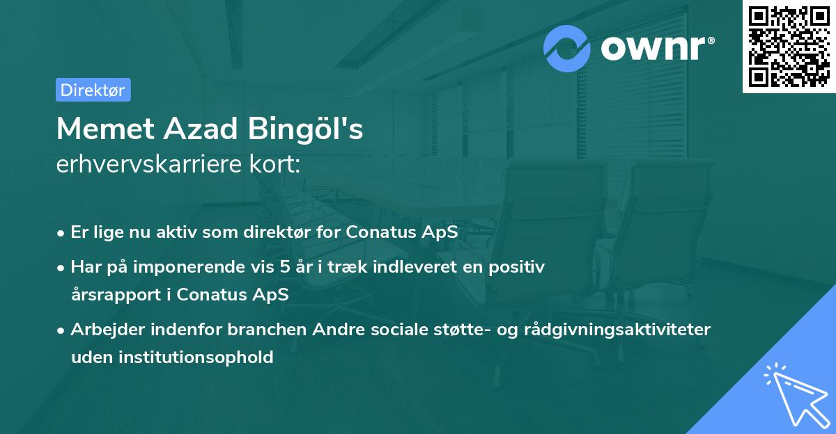 Memet Azad Bingöl's erhvervskarriere kort