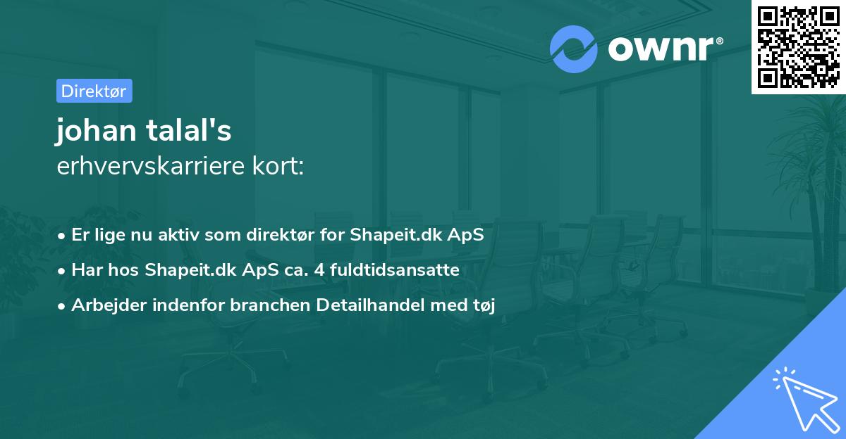 johan talal's erhvervskarriere kort