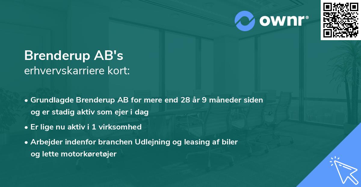 Brenderup AB's erhvervskarriere kort