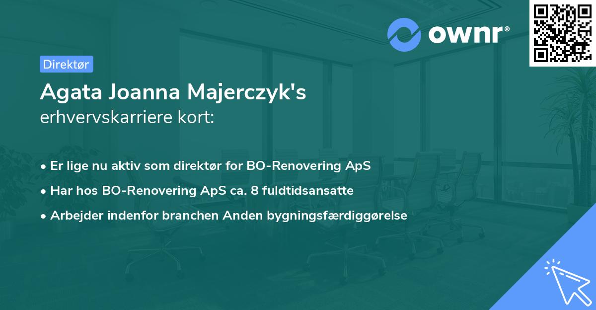 Agata Joanna Majerczyk's erhvervskarriere kort