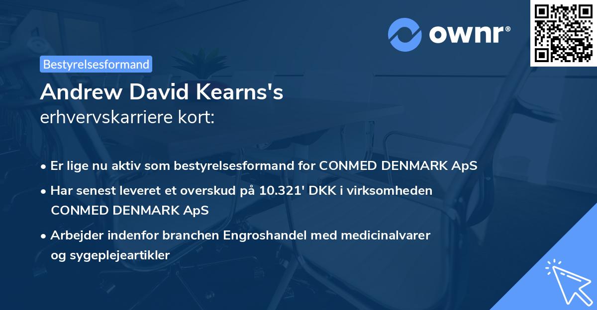 Andrew David Kearns's erhvervskarriere kort