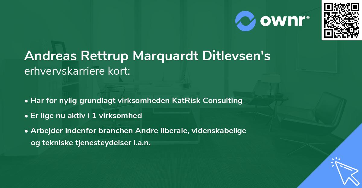 Andreas Rettrup Marquardt Ditlevsen's erhvervskarriere kort