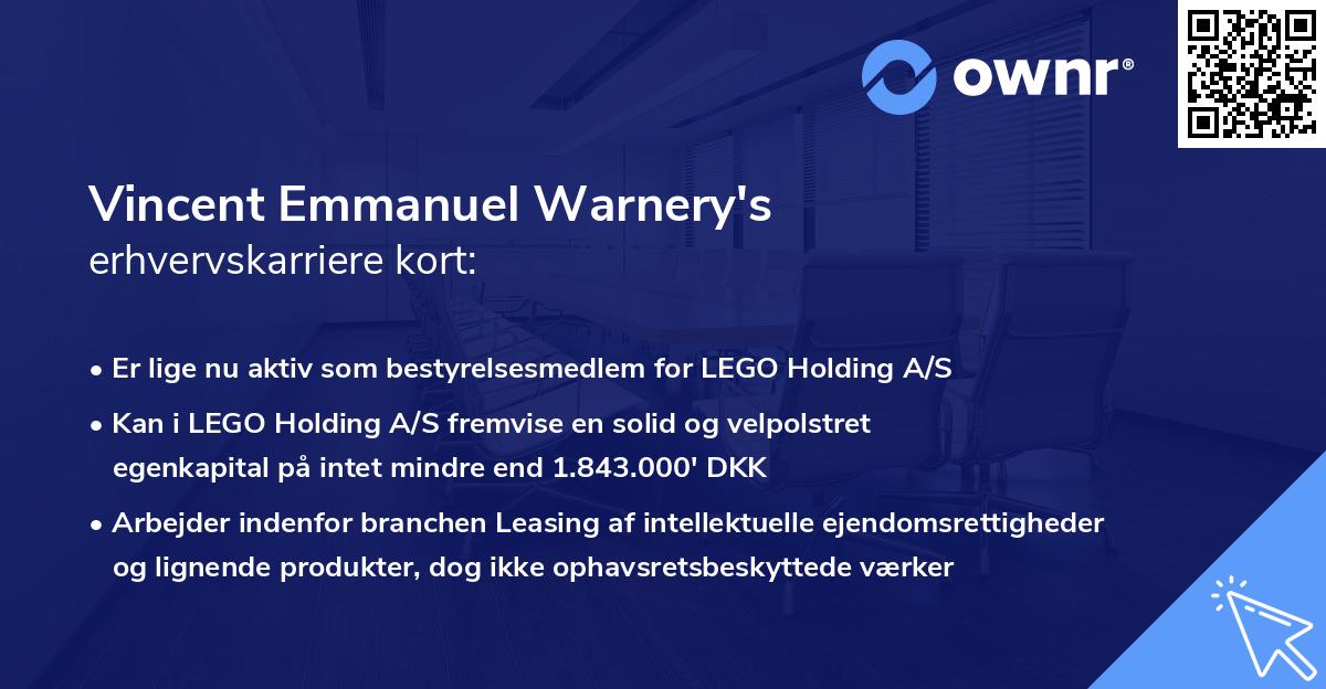 Vincent Emmanuel Warnery's erhvervskarriere kort
