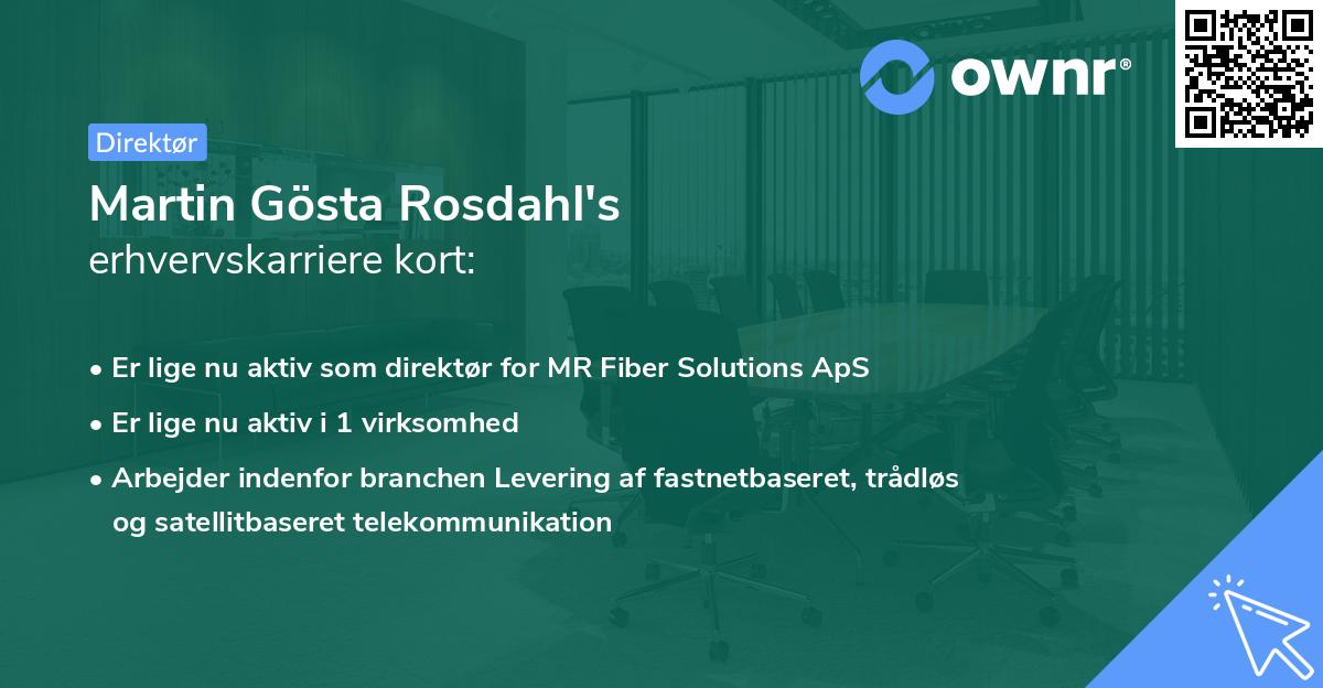 Martin Gösta Rosdahl's erhvervskarriere kort