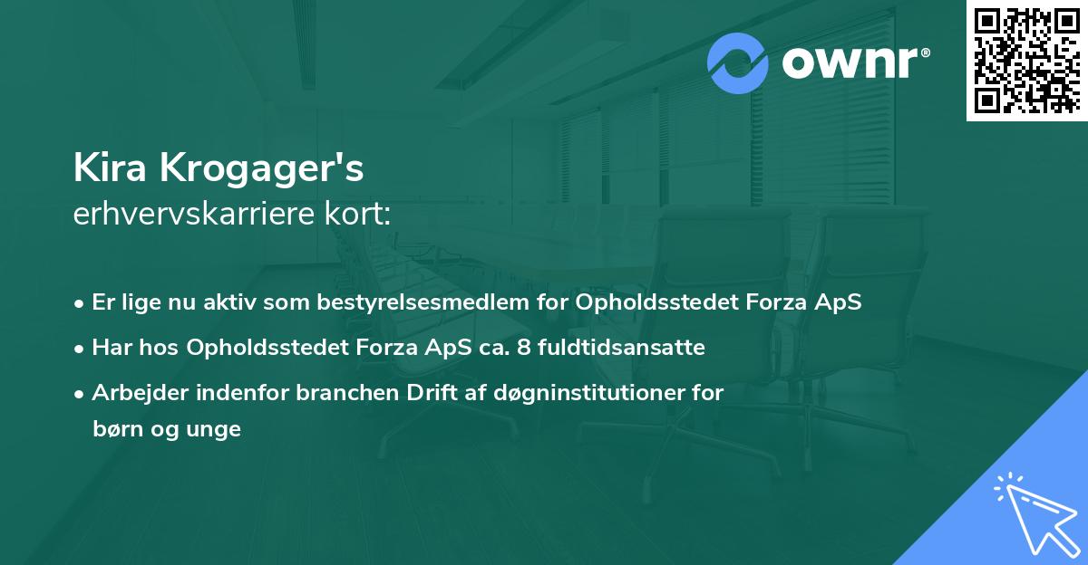 Kira Krogager's erhvervskarriere kort