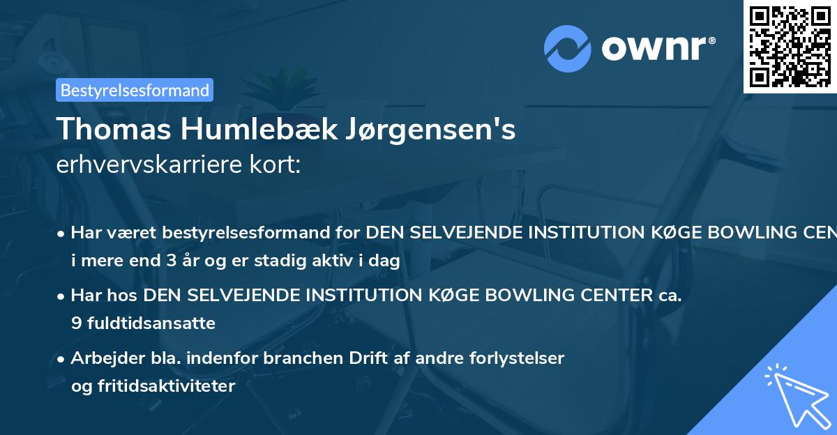 Thomas Humlebæk Jørgensen's erhvervskarriere kort