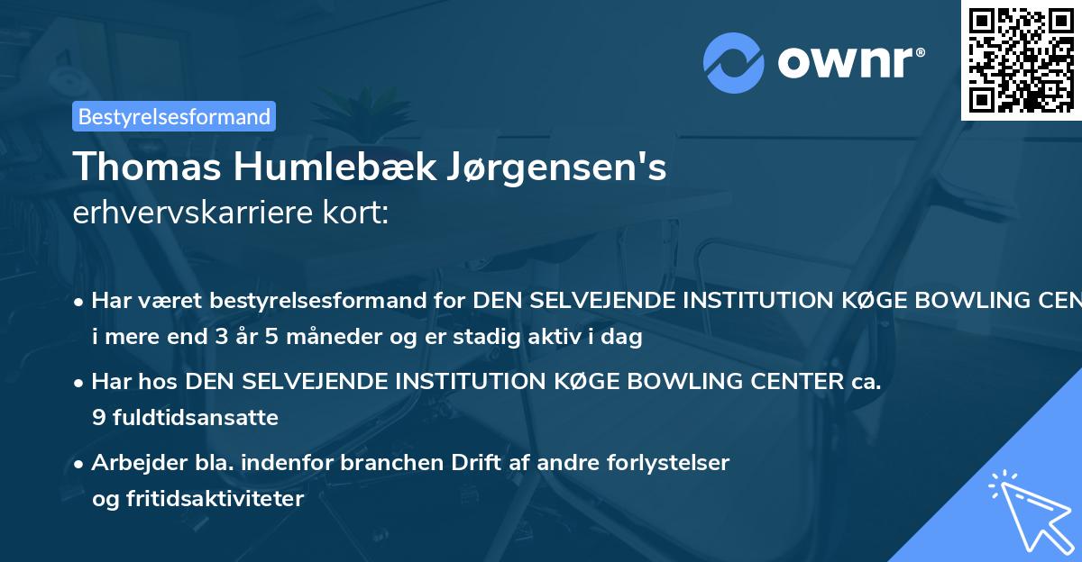 Thomas Humlebæk Jørgensen's erhvervskarriere kort
