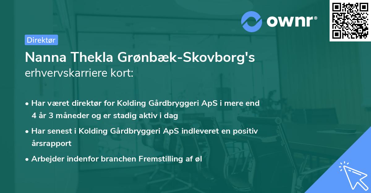 Nanna Thekla Grønbæk-Skovborg's erhvervskarriere kort