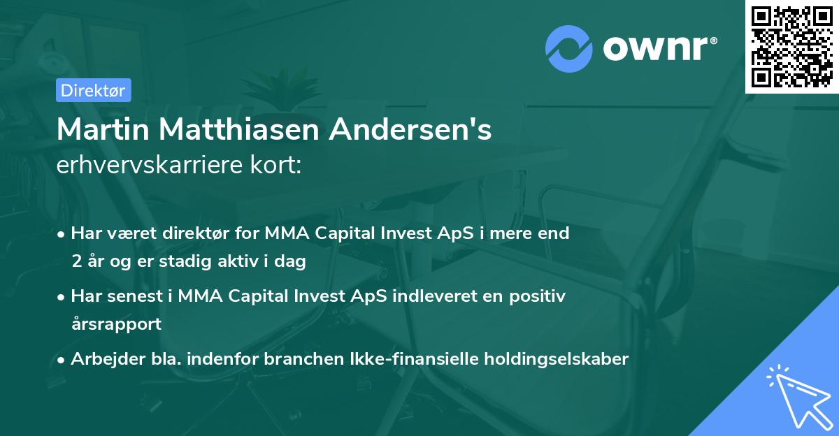Martin Matthiasen Andersen's erhvervskarriere kort