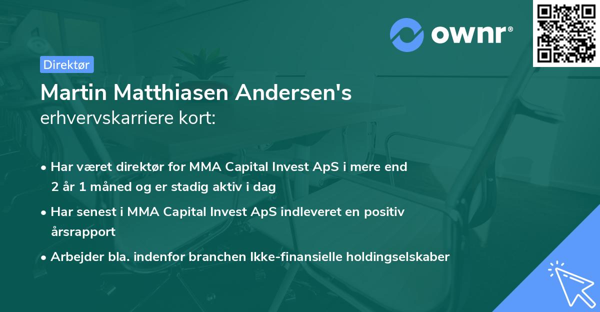 Martin Matthiasen Andersen's erhvervskarriere kort