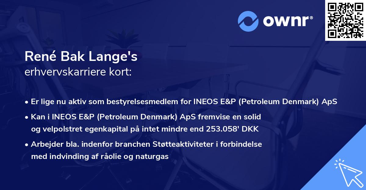 René Bak Lange's erhvervskarriere kort