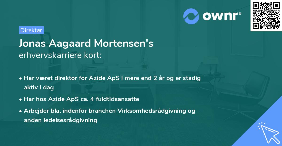 Jonas Aagaard Mortensen's erhvervskarriere kort