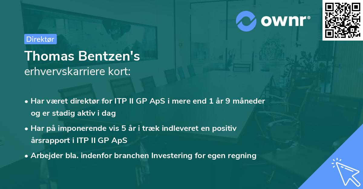 Thomas Bentzen's erhvervskarriere kort