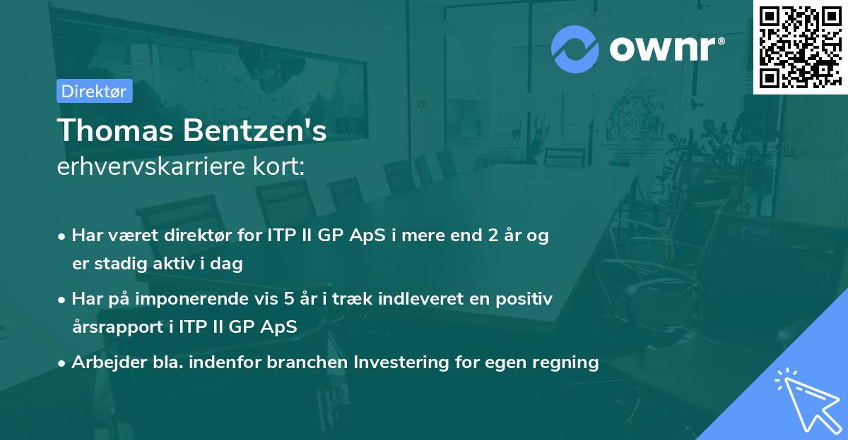 Thomas Bentzen's erhvervskarriere kort