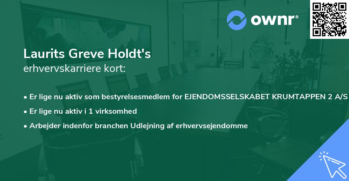 Laurits Greve Holdt's erhvervskarriere kort