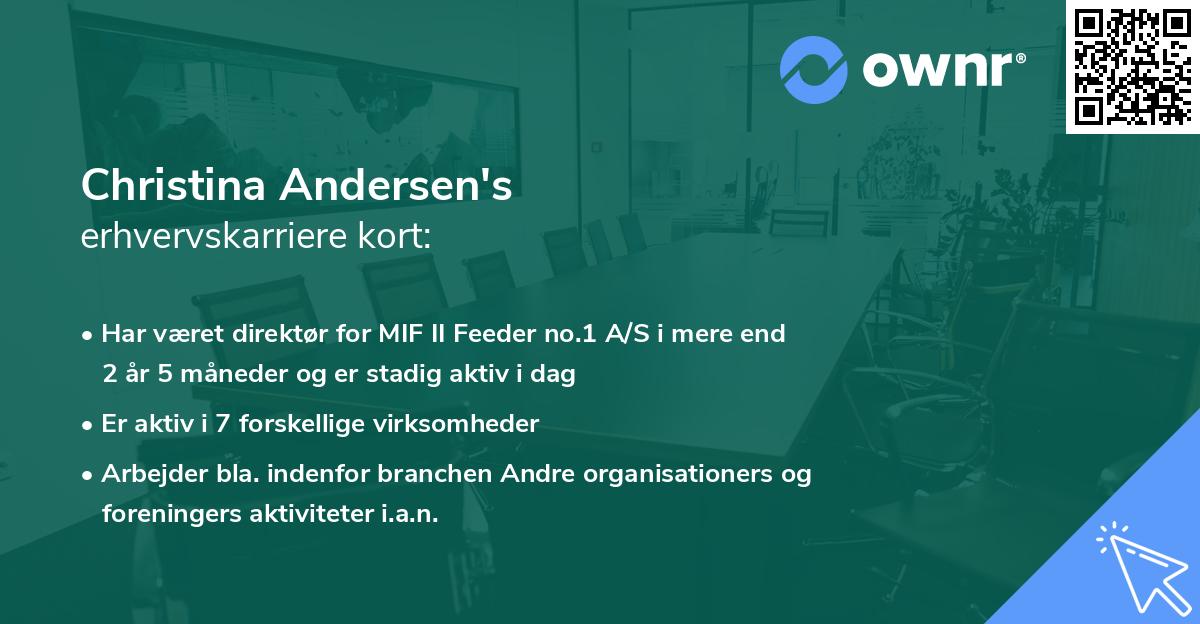 Christina Andersen's erhvervskarriere kort