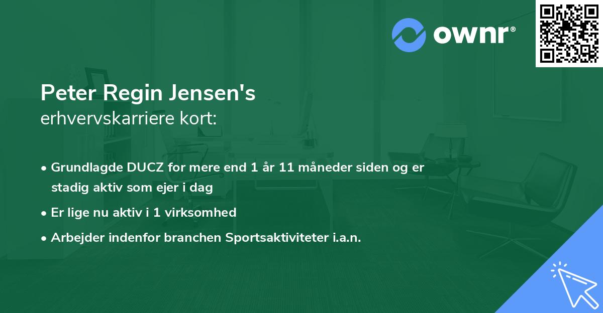 Peter Regin Jensen's erhvervskarriere kort