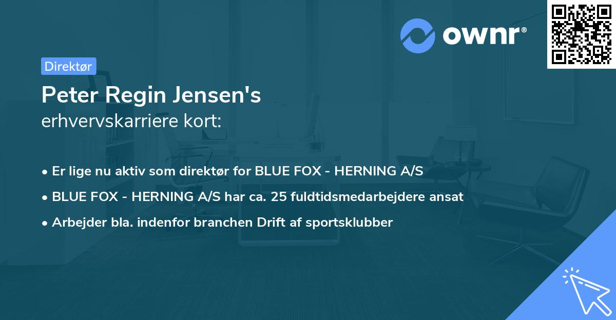 Peter Regin Jensen's erhvervskarriere kort