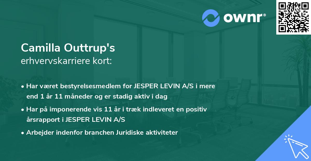 Camilla Outtrup's erhvervskarriere kort