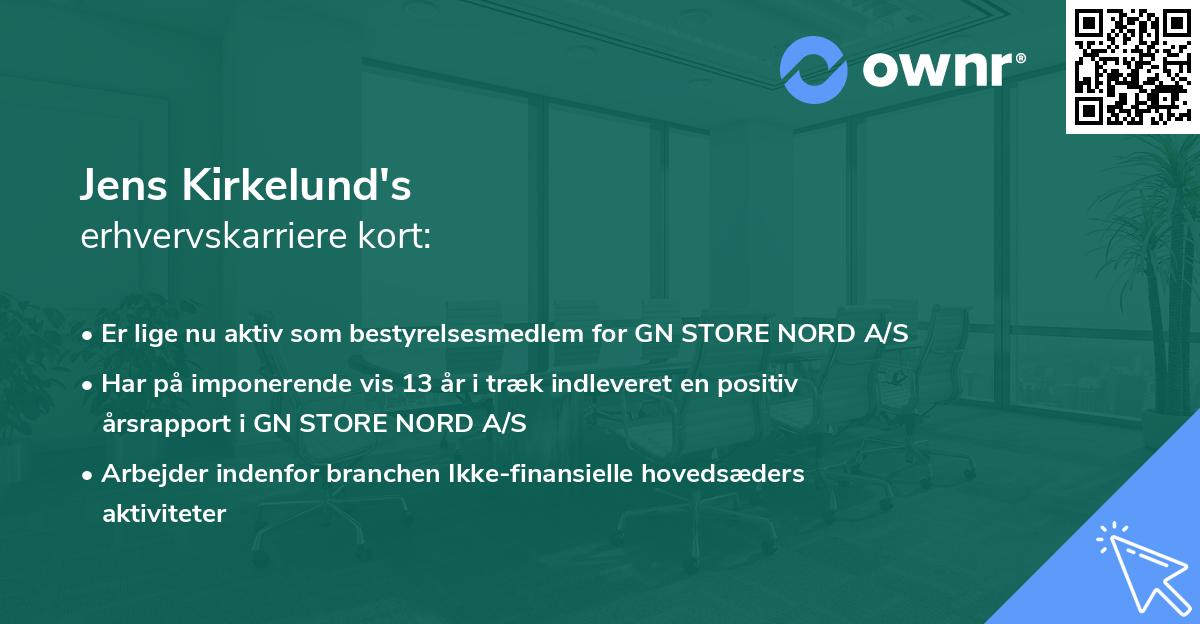 Jens Kirkelund's erhvervskarriere kort