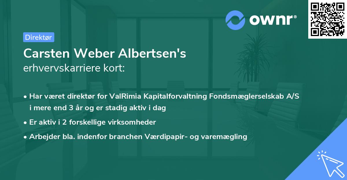 Carsten Weber Albertsen's erhvervskarriere kort